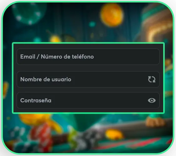 Introducción de datos para crear una cuenta