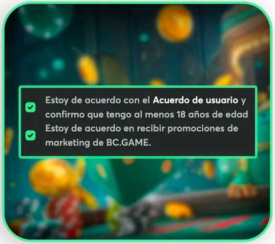 Lectura de los términos y condiciones